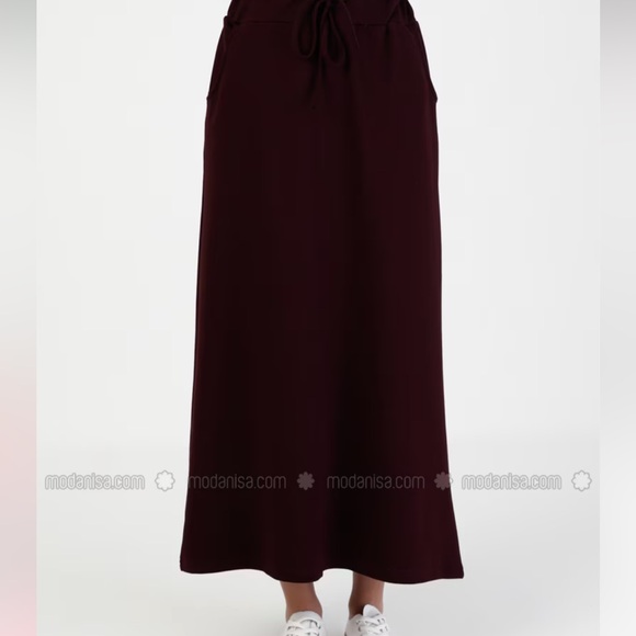 (3 for $24❣️) Plum Long Tie Waist Skirt w Pockets (NWT) - Picture 3 of 11